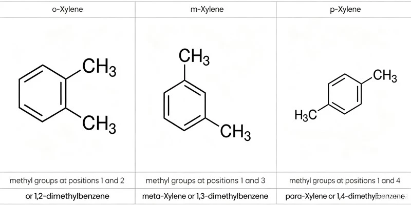 o-Xylene vs m-Xylene vs p-Xylene o-Xylene vs m-Xylene vs p-Xylene